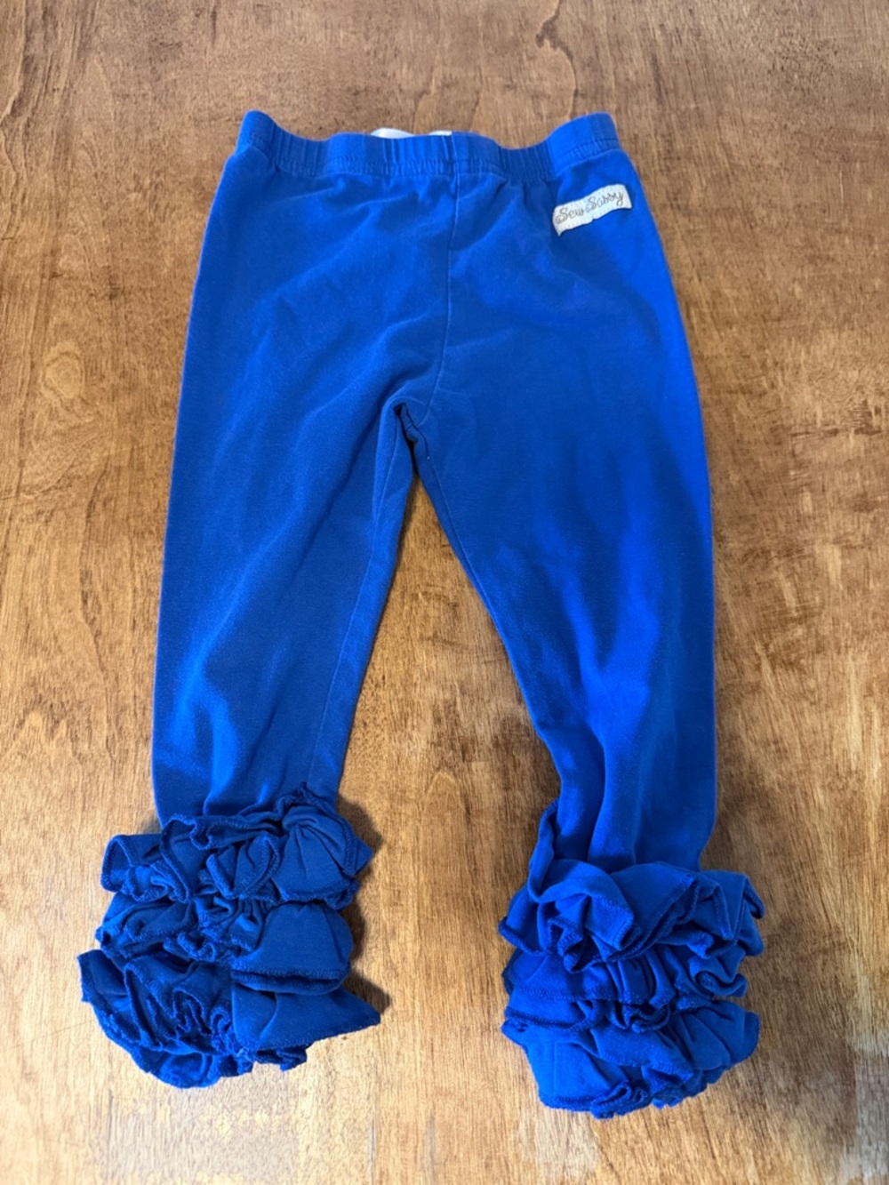 Toddler Girls Royal Blue Ruffle Leggings - Soft Stretch Bottoms